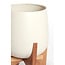 Light en Living Pot deco op voet Ø36x50 cm KARUNA hout+mat crème