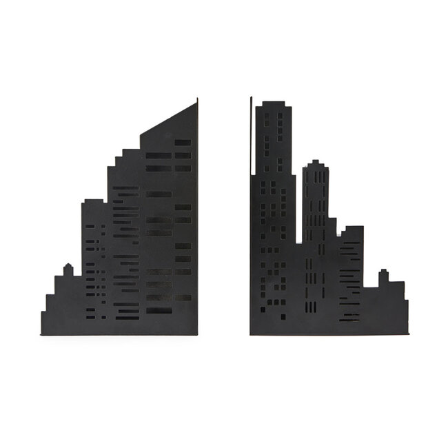 Balvi Boekensteun Skyline Lights zwart