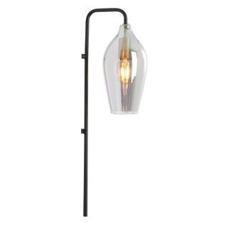Light en Living Wandlamp 28x20x65 cm LUKARO glas smoke+mat zwart