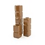 By Boo Set van 3 kandelaren Cube – mosterd