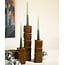 By Boo Set van 3 kandelaren Cube – mosterd
