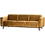 Woood Statement 3-zits bank 230 cm fluweel honing geel