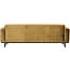 Woood Statement 3-zits bank 230 cm fluweel honing geel