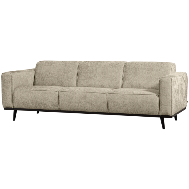 Woood Statement 3-zits bank 230 cm structure velvet wheatfield