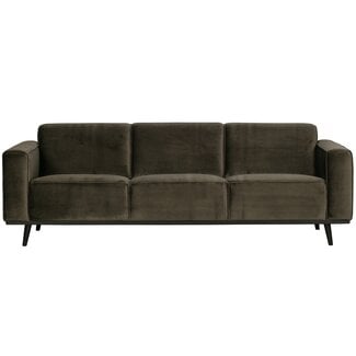 Woood Statement 3-zits bank 230 cm fluweel warm groen