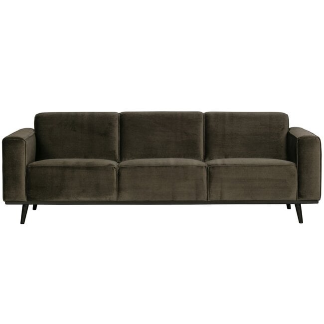 Woood Statement 3-zits bank 230 cm fluweel warm groen
