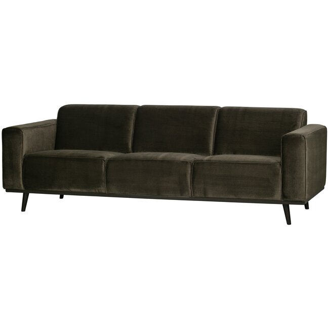 Woood Statement 3-zits bank 230 cm fluweel warm groen