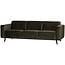 Woood Statement 3-zits bank 230 cm fluweel warm groen
