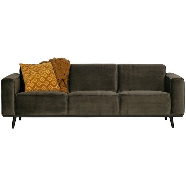 Woood Statement 3-zits bank 230 cm fluweel warm groen