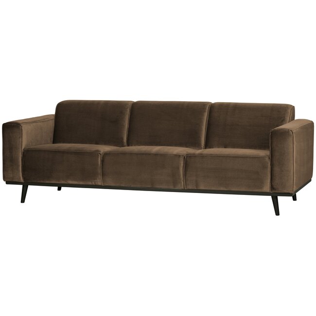 Woood Statement 3-zits bank 230 cm fluweel taupe