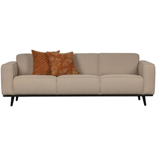 Woood Statement 3-zits bank 230 cm bouclé beige