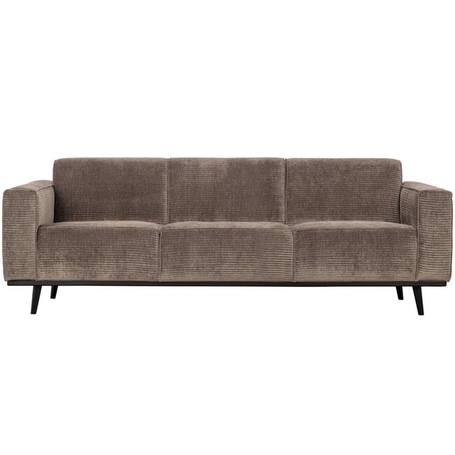 Woood Statement 3-zits bank 230 cm brede platte rib taupe