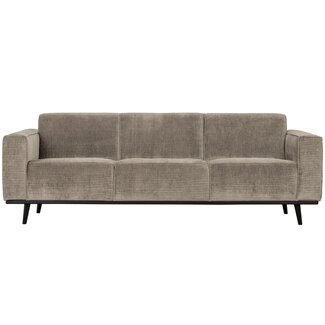 Woood Statement 3-zits bank 230 cm brede platte rib clay