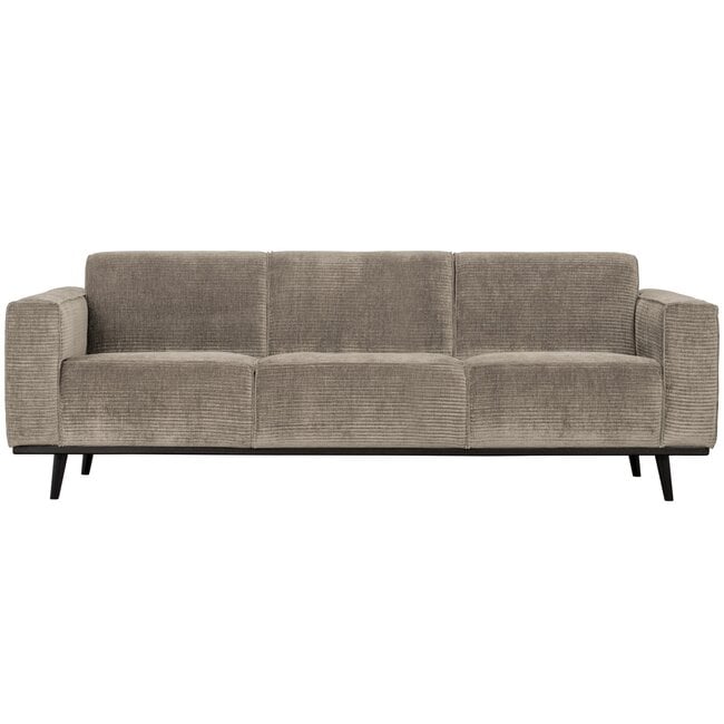 Woood Statement 3-zits bank 230 cm brede platte rib clay