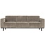 Woood Statement 3-zits bank 230 cm brede platte rib clay