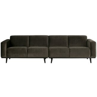 Woood Statement 4-zits bank 280 cm fluweel warm groen