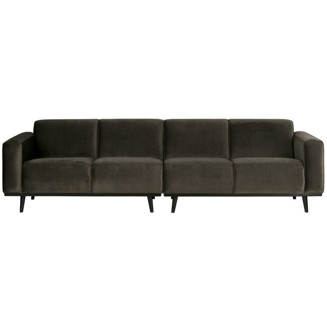 Woood Statement 4-zits bank 280 cm fluweel warm groen