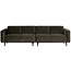 Woood Statement 4-zits bank 280 cm fluweel warm groen