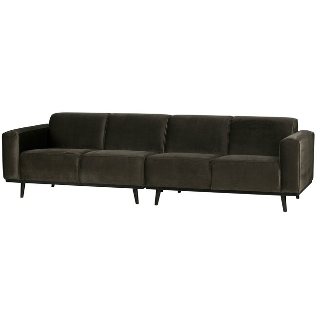Woood Statement 4-zits bank 280 cm fluweel warm groen