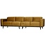 Woood Statement 4-zits bank 280 cm fluweel honing geel