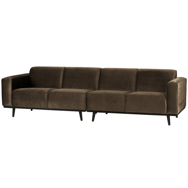 Woood Statement 4-zits bank 280 cm fluweel taupe
