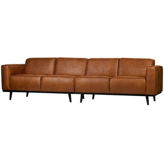 Woood Statement 4-zits bank 280 cm lederlook cognac