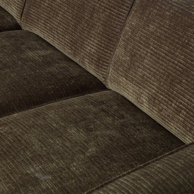Woood Statement 4-zits bank 280 cm platte brede rib warm groen