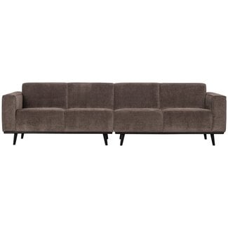 Woood Statement 4-zits bank 280 cm platte brede rib taupe