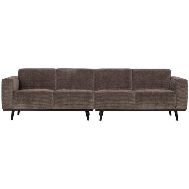 Woood Statement 4-zits bank 280 cm platte brede rib taupe