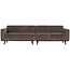 Woood Statement 4-zits bank 280 cm platte brede rib taupe