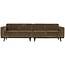 Woood Statement 4-zits bank 280 cm platte brede rib rock