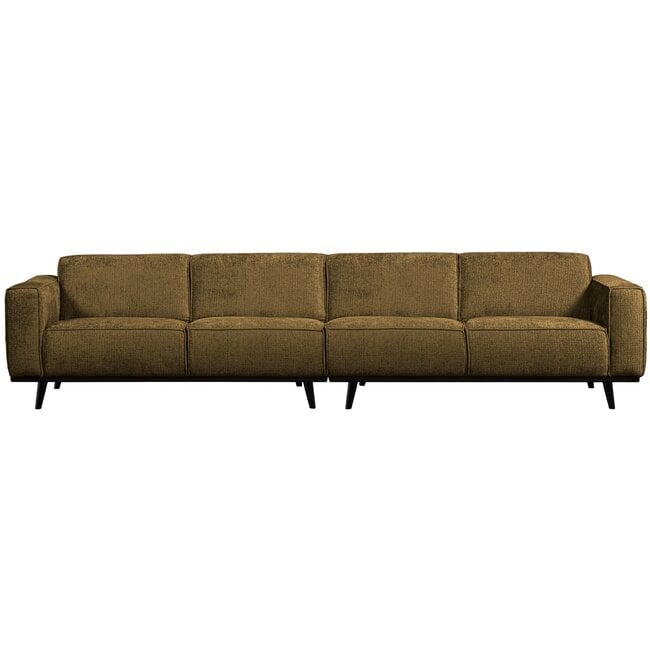 Woood Statement xl 4-zits bank 372 cm structure velvet brass