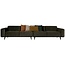 Woood Statement xl 4-zits bank 372 cm fluweel warm groen