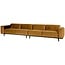 Woood Statement xl 4-zits bank 372 cm fluweel honing geel