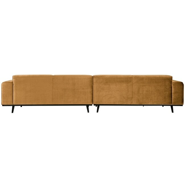 Woood Statement xl 4-zits bank 372 cm fluweel honing geel