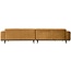 Woood Statement xl 4-zits bank 372 cm fluweel honing geel