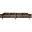 Woood Statement xl 4-zits bank 372 cm fluweel taupe