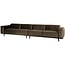 Woood Statement xl 4-zits bank 372 cm fluweel taupe
