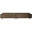 Woood Statement xl 4-zits bank 372 cm fluweel taupe