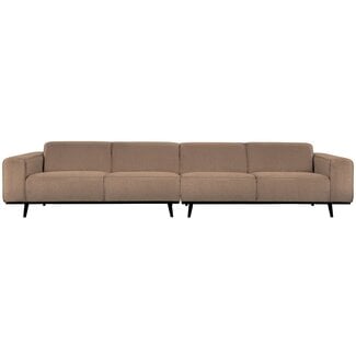 Woood Statement xl 4-zits bank 372 cm bouclé nougat