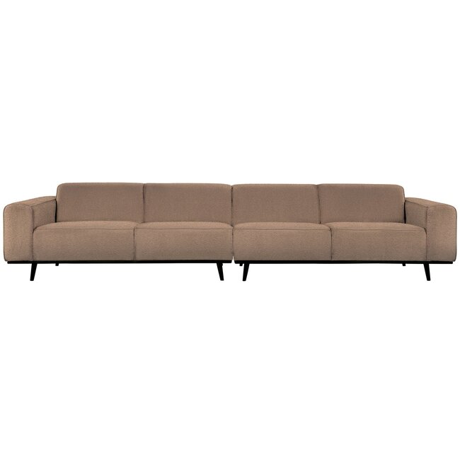 Woood Statement xl 4-zits bank 372 cm bouclé nougat