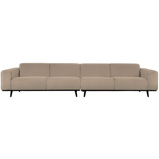 Woood Statement xl 4-zits bank 372 cm bouclé beige