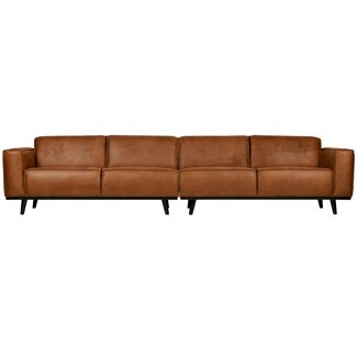 Woood Statement xl 4-zits bank 372 cm lederlook cognac