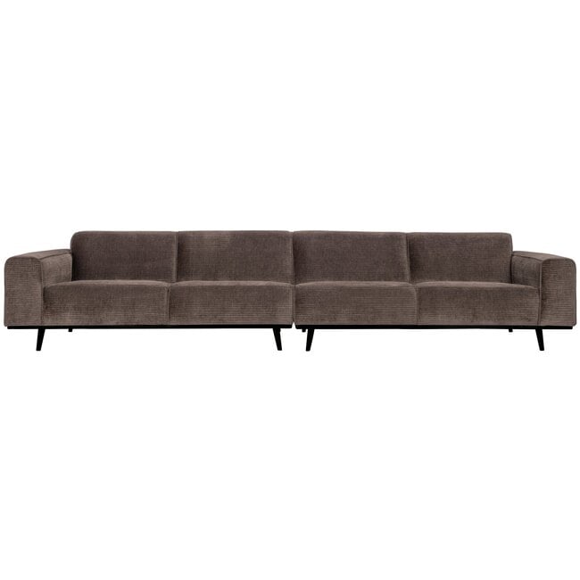 Woood Statement xl 4-zits bank 372 cm platte brede rib taupe
