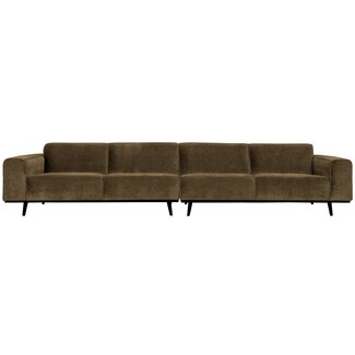 Woood Statement xl 4-zits bank 372 cm platte brede rib rock