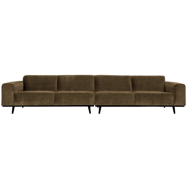 Woood Statement xl 4-zits bank 372 cm platte brede rib rock