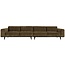 Woood Statement xl 4-zits bank 372 cm platte brede rib rock