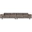 Woood Statement xl 4-zits bank 372 cm platte brede rib clay