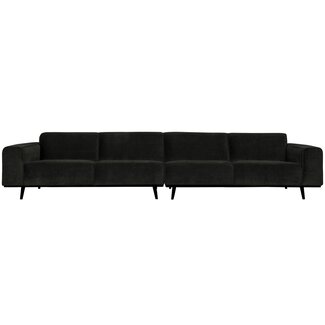 Woood Statement xl 4-zits bank 372 cm platte brede rib graphite