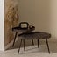 Woood Set van 2 - crude bijzettafels antique bronze